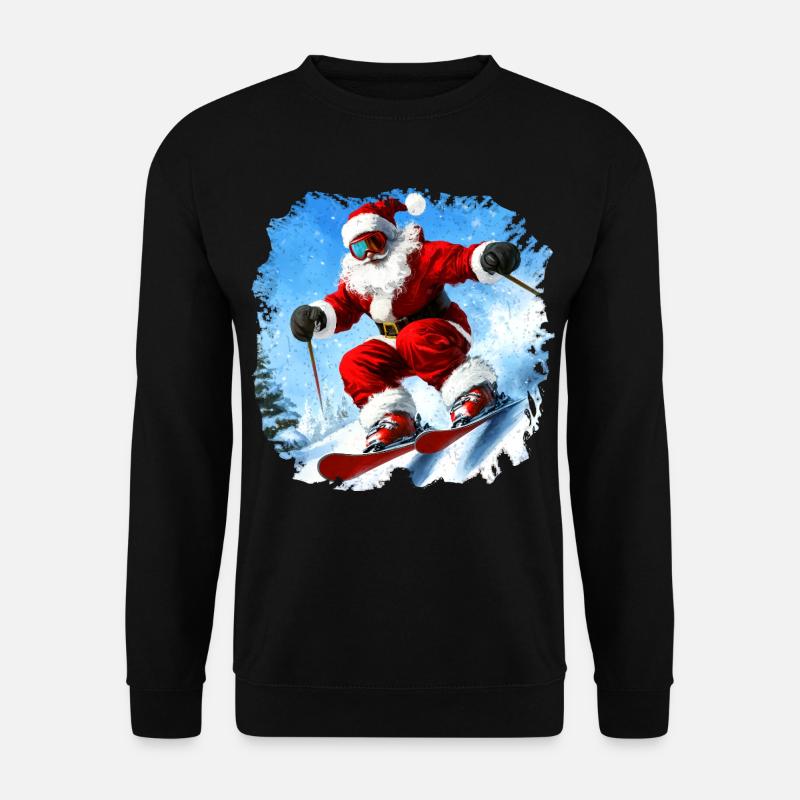Weihnachten Skifahrer - Unisex Pullover - Schwarz