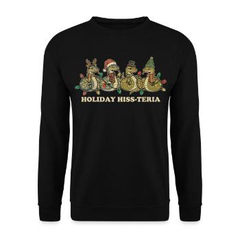 Königspython Weihnachtsbeleuchtung Geschenk - Unisex Pullover - Schwarz - Vorne - Alina (178cm) & Michal (187cm)