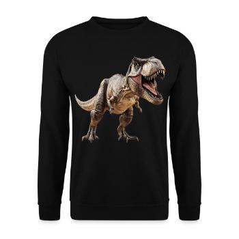 T-Rex Dino Dinosaur - Unisex Sweatshirt - black - Front - Alina (178cm) & Michal (187cm)