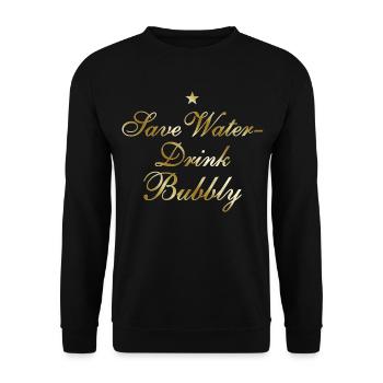 Save Water Drink Bubbly - Unisex Sweatshirt - black - Front - Alina (178cm) & Michal (187cm)