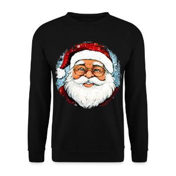 Weihnachten Weihnachtsmänner - Unisex Pullover - Schwarz - Vorne - Alina (178cm) & Michal (187cm)