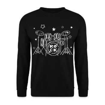 Christmas Drums Christmas Rock Drummer - Unisex Sweatshirt - black - Front - Alina (178cm) & Michal (187cm)