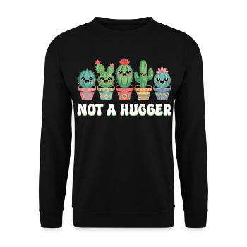 Hugger Lustige Pflanze Sukkulente Kaktus - Unisex Pullover - Schwarz - Vorne - Alina (178cm) & Michal (187cm)