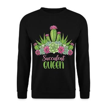 Pflanzen Sukkulente Königin-Kaktus-Frauen - Unisex Pullover - Schwarz - Vorne - Alina (178cm) & Michal (187cm)