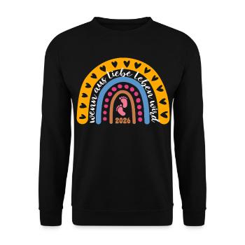 Quand l’amour devient vie - Bébé 2026 - Sweat-shirt Unisexe - noir - Devant - Alina (178cm) & Michal (187cm)