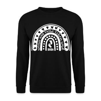 Quand l’amour devient vie - Bébé 2026 - Sweat-shirt Unisexe - noir - Devant - Alina (178cm) & Michal (187cm)