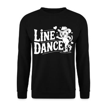Line Dance Cat Silhouette - Unisex Sweatshirt - black - Front - Alina (178cm) & Michal (187cm)