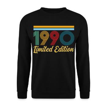 Anniversaire 1990 Né en 1990 Vintage Rétro Cadeau - Sweat-shirt Unisexe - noir - Devant - Alina (178cm) & Michal (187cm)