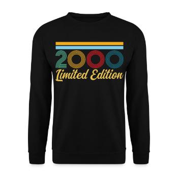 2000 Birthday Born In 2000 Vintage Retro Gift - Unisex Sweatshirt - black - Front - Alina (178cm) & Michal (187cm)
