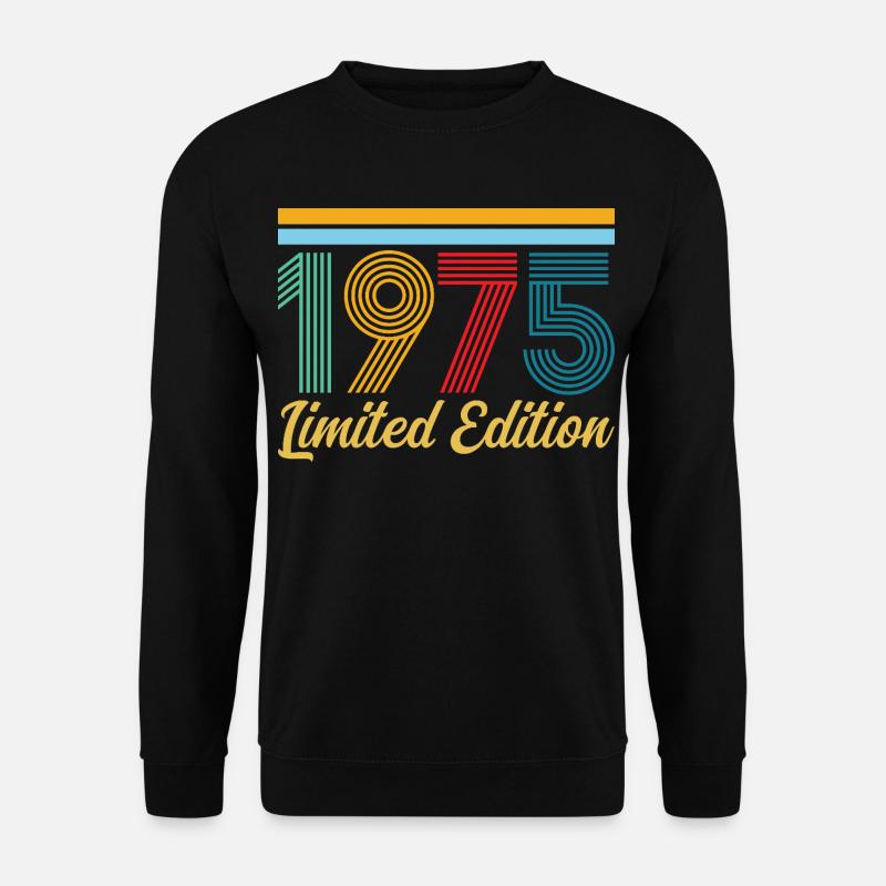 1975 Geburtstag Geboren 1975 Vintage-Retro-Geschenk - Unisex Pullover - Schwarz