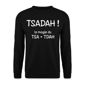 ASDAH: The Magic of ASD + ADHD - Unisex Sweatshirt - black - Front - Alina (178cm) & Michal (187cm)