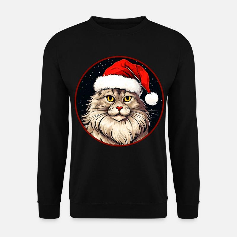 Katzen Weihnachten - Unisex Pullover - Schwarz