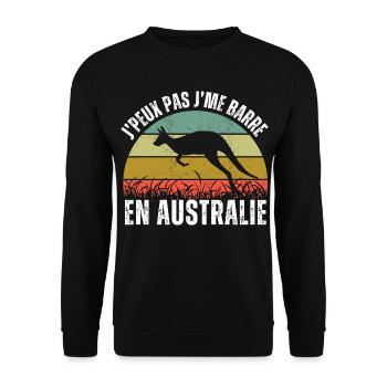 I Can't I Leave In Australia Retro Gift - Unisex Sweatshirt - black - Front - Alina (178cm) & Michal (187cm)