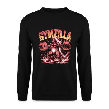 Kopie von Gymzilla – Zitat im Motivationsstudio - Unisex Pullover - Schwarz - Vorne - Alina (178cm) & Michal (187cm)