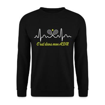 Tennis c'est dans mon adn - Sweat-shirt Unisexe - noir - Devant - Alina (178cm) & Michal (187cm)