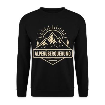 Alpenüberquerung Wandern Bergsteigen Outdoor - Unisex Pullover - Schwarz - Vorne - Alina (178cm) & Michal (187cm)