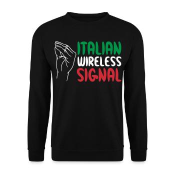 Italian Wireless Signal Italy Italian Wi-Fi - Unisex Sweatshirt - black - Front - Alina (178cm) & Michal (187cm)