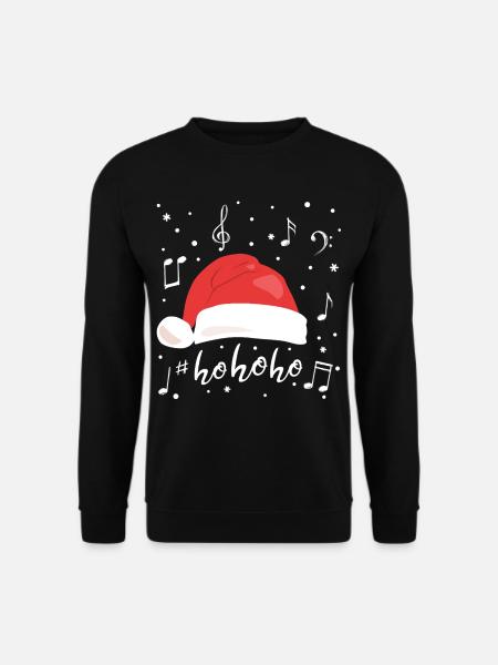 Ho ho ho Hat Santa Claus Note de musique - Sweat-shirt Unisexe - noir