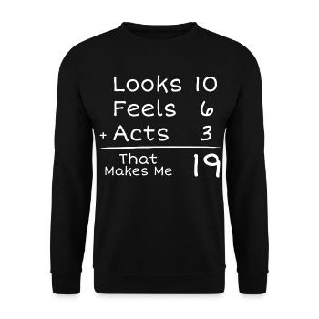 19 Year Old Humorous Birthday | 19th Anniversair - Unisex Sweatshirt - black - Front - Alina (178cm) & Michal (187cm)
