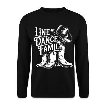 Line Dance Family Boots - Unisex Sweatshirt - black - Front - Alina (178cm) & Michal (187cm)