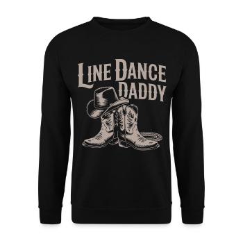 Line Dance Daddy Cowboy Boots - Unisex Pullover - Schwarz - Vorne - Alina (178cm) & Michal (187cm)