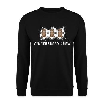 Gingerbread Crew – Lebkuchenmännchen xmas - Unisex Pullover - Schwarz - Vorne - Alina (178cm) & Michal (187cm)