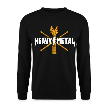 Logo de guitare heavy metal - Sweat-shirt Unisexe - noir - Devant - Alina (178cm) & Michal (187cm)