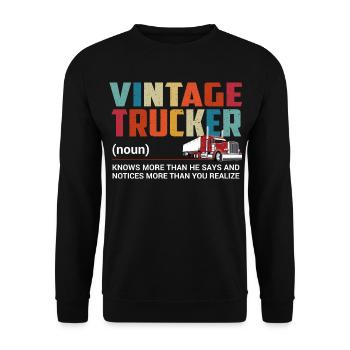 Lkw Fahrer - Unisex Pullover - Schwarz - Vorne - Alina (178cm) & Michal (187cm)