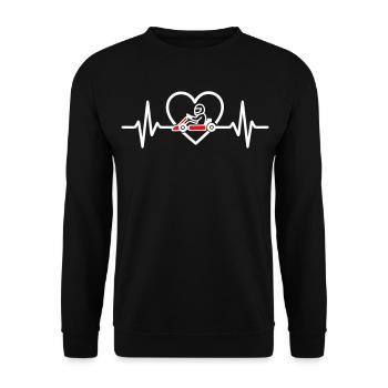 Cœur Karting Passion Pilote - Sweat-shirt Unisexe - noir - Devant - Alina (178cm) & Michal (187cm)