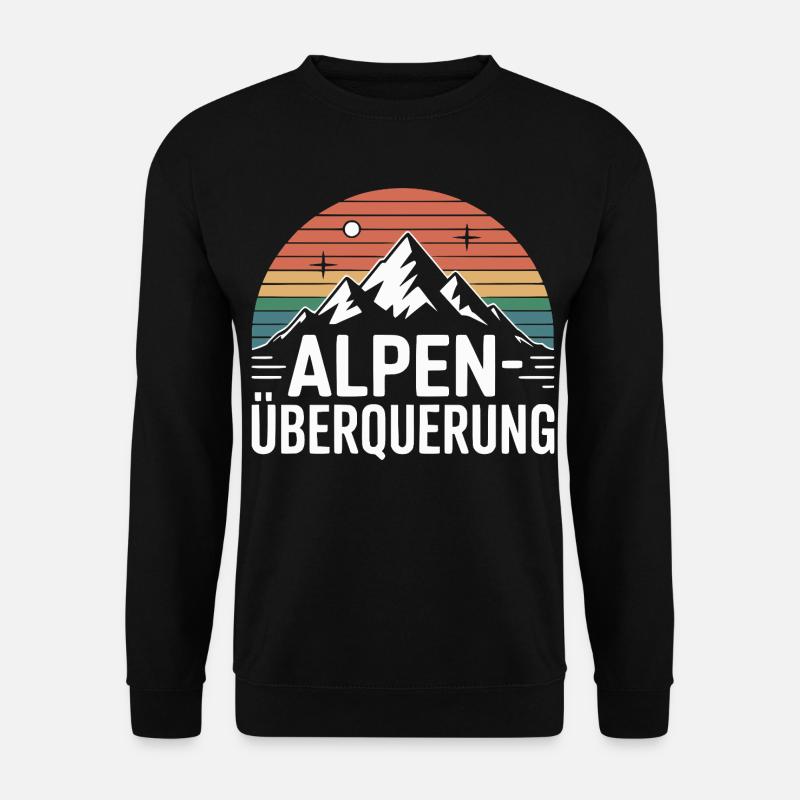 Alpen Überquerung Retro Berge Wandern - Unisex Pullover - Schwarz