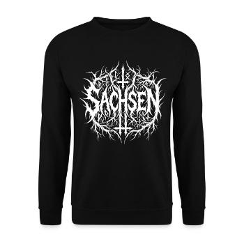Sachsen Black Metal Logo - Unisex Pullover - Schwarz - Vorne - Alina (178cm) & Michal (187cm)