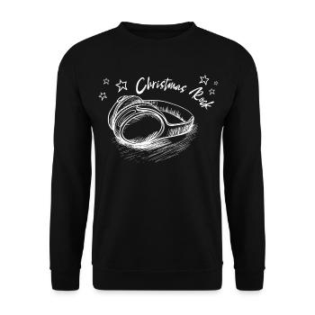 Weihnachten Kopfhörer CHRISTMAS ROCK - Unisex Pullover - Schwarz - Vorne - Alina (178cm) & Michal (187cm)