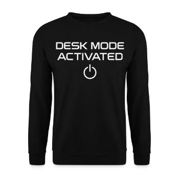 Schreibtischmodus Aktiviert Büro Humor - Unisex Pullover - Schwarz - Vorne - Alina (178cm) & Michal (187cm)