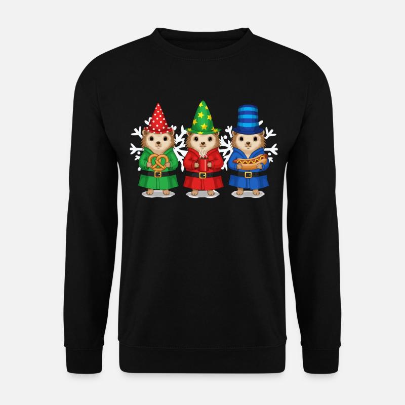 Igel Merry Christmas Weihnachten Cooler - Unisex Pullover - Schwarz