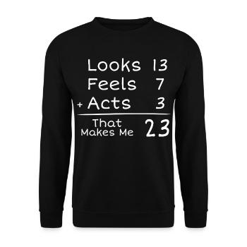 23 Jahre Jubiläum Humorvoll | 23. Jubiläum - Unisex Pullover - Schwarz - Vorne - Alina (178cm) & Michal (187cm)