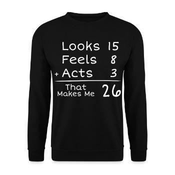 26-jähriges Jubiläum Humorvoll | 26. Jubiläum - Unisex Pullover - Schwarz - Vorne - Alina (178cm) & Michal (187cm)
