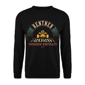 Retraités 2026 – Mission accomplie (Retraite / 4C) - Sweat-shirt Unisexe - noir - Devant - Alina (178cm) & Michal (187cm)