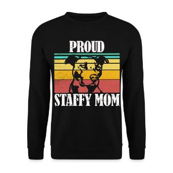 Proud Staffy Mom Staffordshire Terrier - Unisex Sweatshirt - black - Front - Alina (178cm) & Michal (187cm)