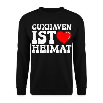 North Sea Holidays CUXHAVEN IS HOME Funny - Unisex Sweatshirt - black - Front - Alina (178cm) & Michal (187cm)