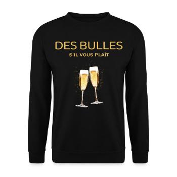 Apéro humour des bulles s'il vous plait - Sweat-shirt Unisexe - noir - Devant - Alina (178cm) & Michal (187cm)
