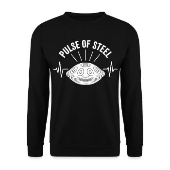 Pulse Of Steel Handpan - Sweat-shirt Unisexe - noir - Devant - Alina (178cm) & Michal (187cm)