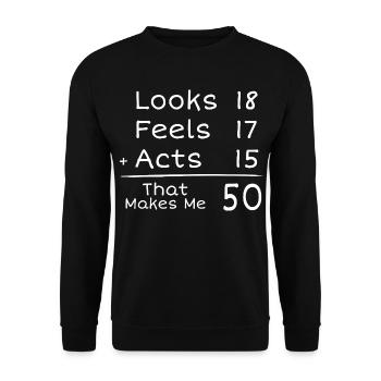 50 ans Anniversaire Humoristique | 50e Anniversair - Sweat-shirt Unisexe - noir - Devant - Alina (178cm) & Michal (187cm)