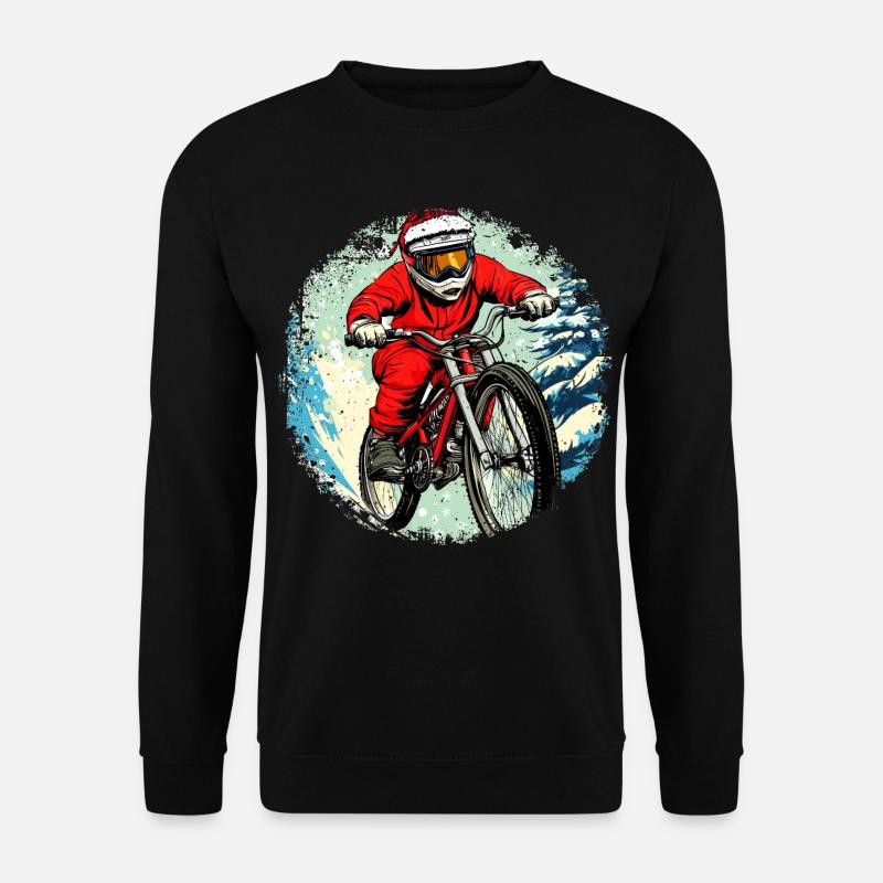 Weihnachten Biker / Mountainbike - Unisex Pullover - Schwarz