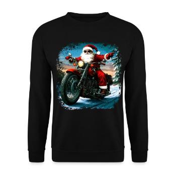 Motorcyclists Christmas - Unisex Sweatshirt - black - Front - Alina (178cm) & Michal (187cm)