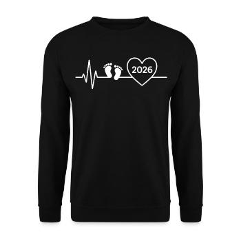 Bébé 2026 annonce de bébé future maman ou papa - Sweat-shirt Unisexe - noir - Devant - Alina (178cm) & Michal (187cm)