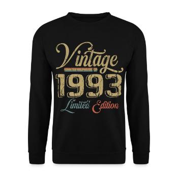 Vintage 1993 Édition limitée Naissance Millésime 1993 - Sweat-shirt Unisexe - noir - Devant - Alina (178cm) & Michal (187cm)