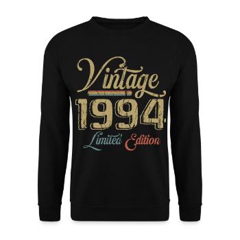 Vintage 1994 Édition limitée Naissance Millésime 1994 - Sweat-shirt Unisexe - noir - Devant - Alina (178cm) & Michal (187cm)