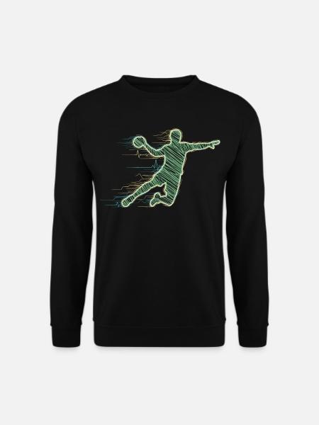 Handballer Herzschlag EKG Handball Sport Geschenk - Unisex Pullover - Schwarz