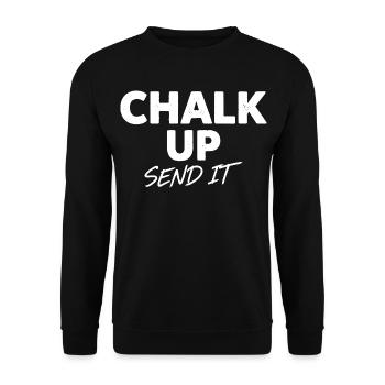 Chalk Up Send It Rock Climbing Fun Quote - Unisex Sweatshirt - black - Front - Alina (178cm) & Michal (187cm)