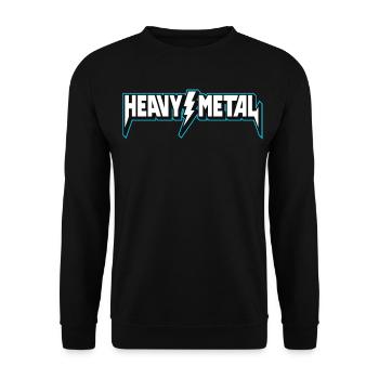 T-shirt Heavy Metal Lightning Logo - Sweat-shirt Unisexe - noir - Devant - Alina (178cm) & Michal (187cm)